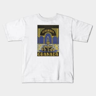 Andalucia Granada Spain Vintage Alhambra Kids T-Shirt